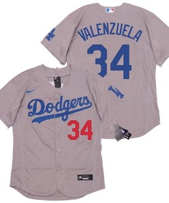 Los Angeles Dodgers Fernando Valenzuela #34 2020 Mlb Light Grey Jersey