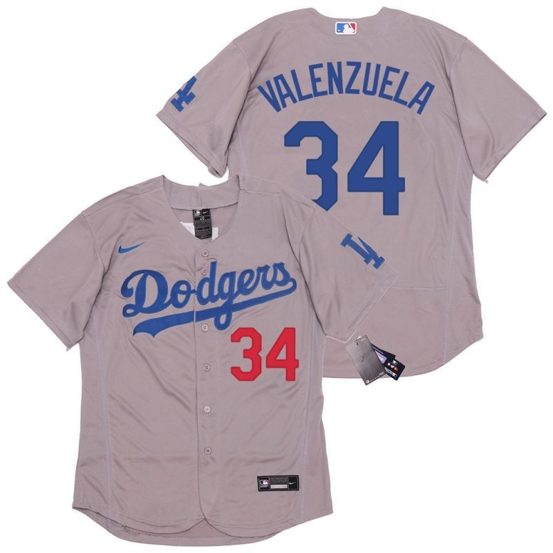 Los Angeles Dodgers Fernando Valenzuela #34 2020 Mlb Light Grey Jersey