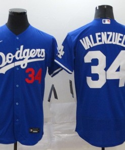 Los Angeles Dodgers Fernando Valenzuela #34 2020 Mlb Navy Blue Jersey
