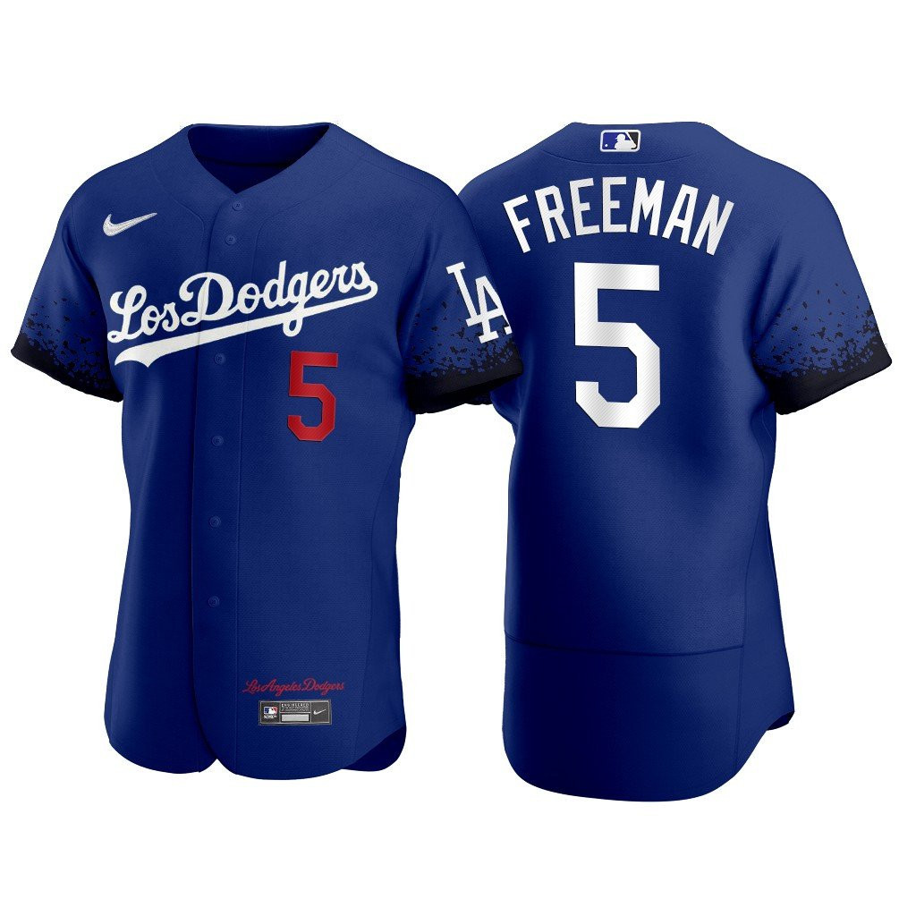 Los Angeles Dodgers Freddie Freeman 5 Mlb 2021 City Connect Royal Jersey Gift For Dodgers Fans