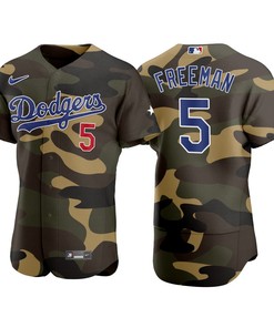 Los Angeles Dodgers Freddie Freeman 5 Mlb Camo 2021 Armed Forces Day Jersey Jersey Gift For Dodgers Fans