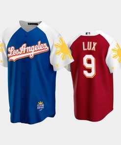 Los Angeles Dodgers Gavin Lux 9 2022-23 Royal Red Filipino Heritage Night Jersey