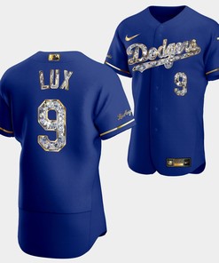 Los Angeles Dodgers Gavin Lux Royal Jersey 9 Golden Diamond 2022-23-23 Uniform