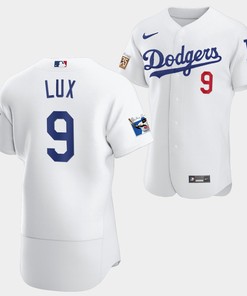 Los Angeles Dodgers Gavin Lux White Jersey 9 Jackie Robinson 75th Anniversary 2022-23 Uniform