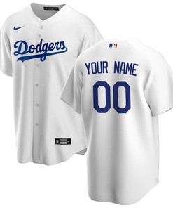 Los Angeles Dodgers Home Custom Men Jersey - White