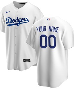 Los Angeles Dodgers Home Replica Custom Jersey White Custom Jerseys Mlb