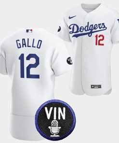 Los Angeles Dodgers Honor Vin Scully Joey Gallo Commemorative patch Jersey White