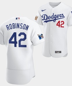Los Angeles Dodgers Jackie Robinson White Jersey 42 75th Anniversary 2022-23 Uniform