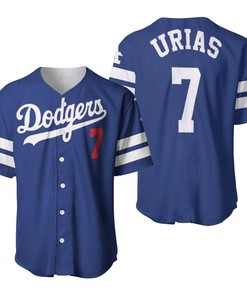 Los Angeles Dodgers Julio Urias 7 2020 Mlb Blue Jersey Inspired Style Baseball Jersey