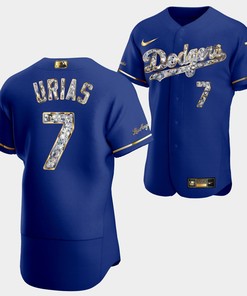 Los Angeles Dodgers Julio Urias Royal Jersey 7 Golden Diamond 2022-23-23 Uniform