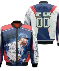 Los Angeles Dodgers Justin Turner 00 Any Name Blue Jersey Style Gift With Custom Number Name For Dodgers Fans Bomber Jacket