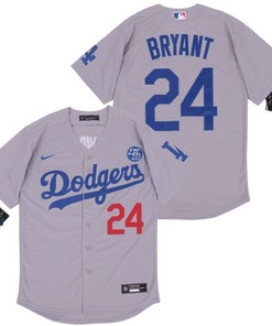 Los Angeles Dodgers Kobe Bryant #24 2020 Mlb Light Grey Jersey