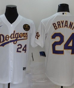 Los Angeles Dodgers Kobe Bryant #24 2020 Mlb White Jersey