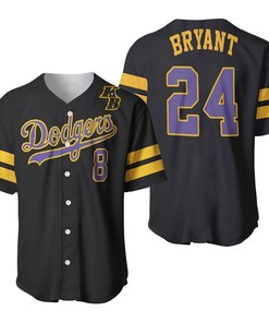 Los Angeles Dodgers Kobe Bryant 24 Mlb Throwback Black Jersey Inspired Style Baseball Jersey