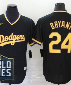 Los Angeles Dodgers Kris Bryant #24 2020 Mlb Black Jersey