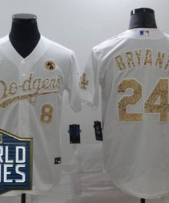Los Angeles Dodgers Kris Bryant #24 2020 Mlb White Jersey