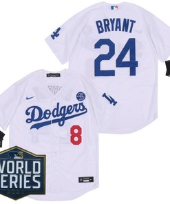 Los Angeles Dodgers Kris Bryant #24 2020 Mlb White Jersey