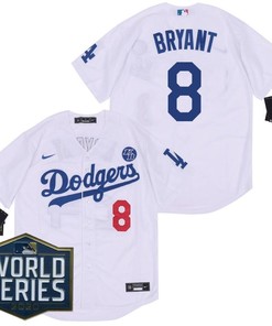 Los Angeles Dodgers Kris Bryant #8 2020 Mlb White Jersey