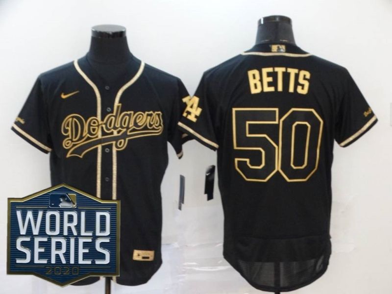 Los Angeles Dodgers Mookie Betts #50 2020 Mlb Black Jersey A2