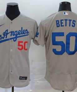 Los Angeles Dodgers Mookie Betts #50 2020 Mlb Grey Jersey
