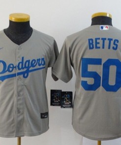 Los Angeles Dodgers Mookie Betts #50 2020 Mlb Grey Jersey