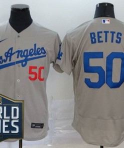Los Angeles Dodgers Mookie Betts #50 2020 Mlb Grey Jersey