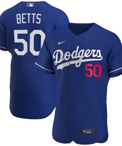 Los Angeles Dodgers Mookie Betts #50 2020 Mlb Navy Blue Jersey