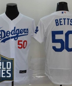 Los Angeles Dodgers Mookie Betts #50 2020 Mlb White Jersey