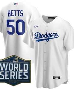 Los Angeles Dodgers Mookie Betts #50 2020 Mlb White Jersey
