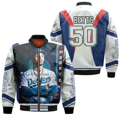 Los Angeles Dodgers Mookie Betts 50 MLB Team White Jersey Style Gift For Dodgers Fans Betts Fans Bomber Jacket 900012436655