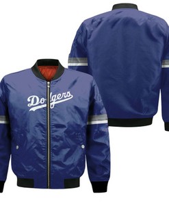 Los Angeles Dodgers Royal Jersey Inspired Style Bomber Jacket