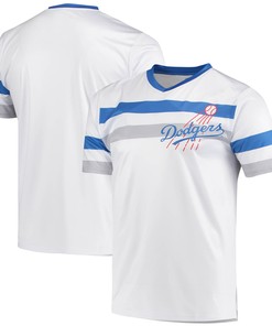 Los Angeles Dodgers Stitches Cooperstown Collection V-neck Jersey - White Mlb
