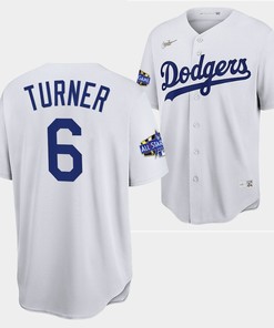 Los Angeles Dodgers Trea Turner White Jersey 6 2022-23 All-Star Uniform