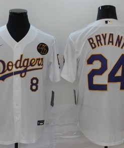 Los Angeles Dodgers Tribute Kobe Bryant #24 2020 Mlb White Jersey