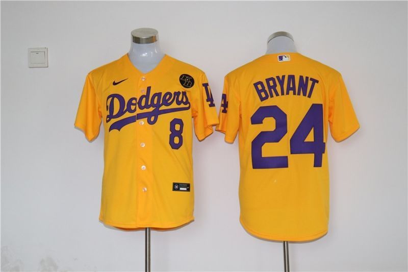 Los Angeles Dodgers Tribute Kobe Bryant #24 2020 Mlb Yellow Jersey