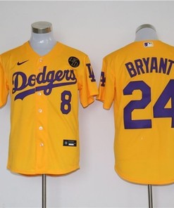Los Angeles Dodgers Tribute Kobe Bryant #24 2020 Mlb Yellow Jersey
