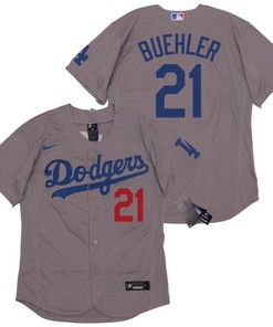 Los Angeles Dodgers Walker Buehler #21 2020 Mlb Light Grey Jersey