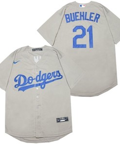 Los Angeles Dodgers Walker Buehler #21 2020 Mlb Light Grey Jersey
