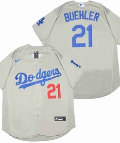 Los Angeles Dodgers Walker Buehler #21 2020 Mlb Silver Jersey