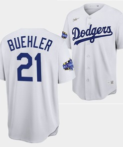 Los Angeles Dodgers Walker Buehler White Jersey 21 2022-23 All-Star Uniform