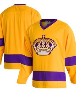 Los Angeles Kings Adidas Team Classics Authentic Blank Jersey - Gold Nhl