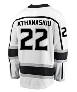 Los Angeles Kings Andreas Athanasiou 22 Away 2022 Stanley Cup Playoffs Breakaway Men Jersey - White