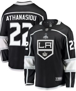 Los Angeles Kings Andreas Athanasiou 22 Home 2022 Stanley Cup Playoffs Breakaway Men Jersey - Black