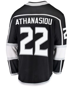 Los Angeles Kings Andreas Athanasiou 22 Home 2022 Stanley Cup Playoffs Breakaway Men Jersey - Black