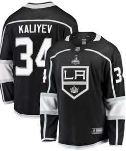 Los Angeles Kings Arthur Kaliyev 34 Home 2022 Stanley Cup Playoffs Breakaway Men Jersey - Black