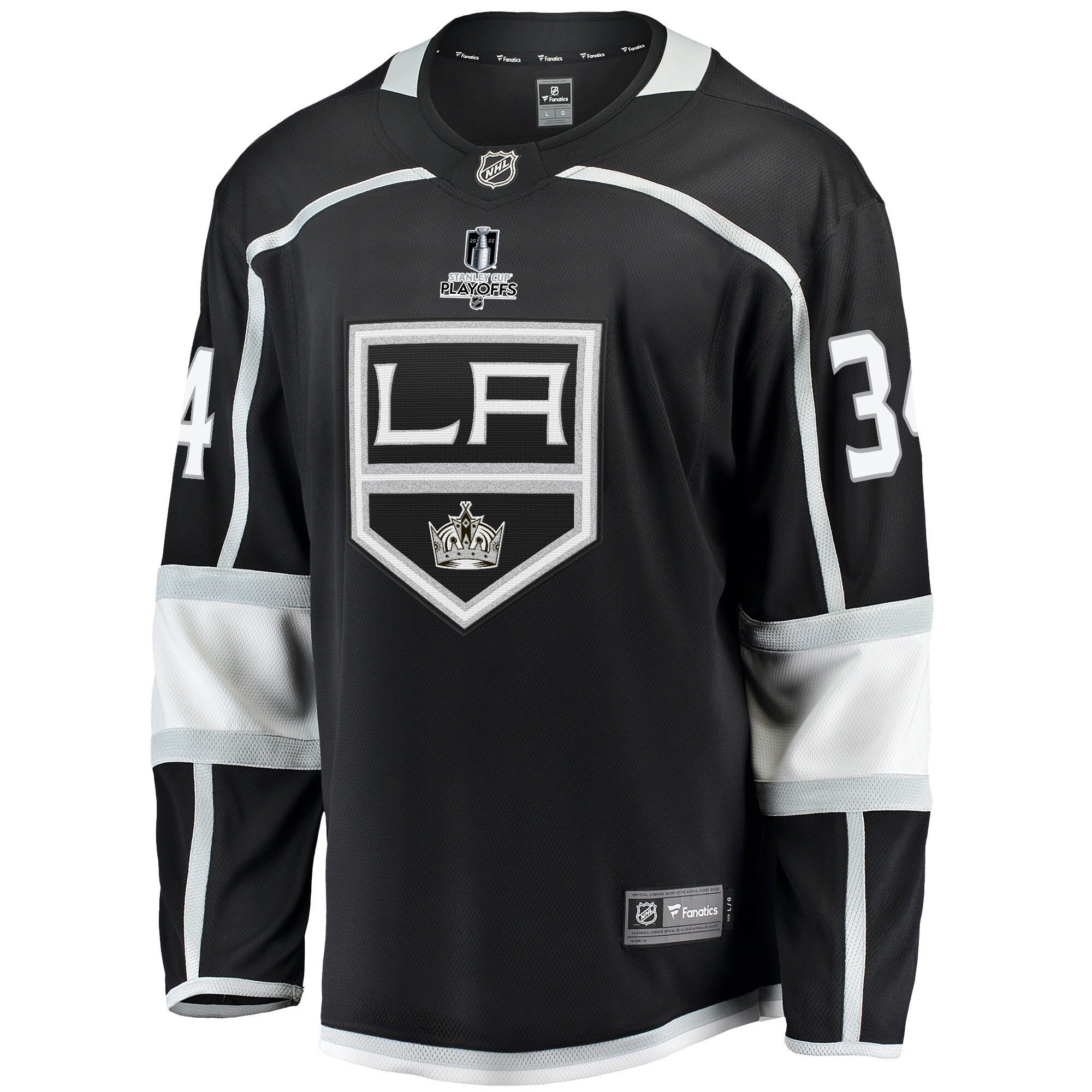 Los Angeles Kings Arthur Kaliyev 34 Home 2022 Stanley Cup Playoffs Breakaway Men Jersey - Black