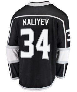 Los Angeles Kings Arthur Kaliyev 34 Home 2022 Stanley Cup Playoffs Breakaway Men Jersey - Black