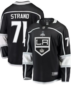 Los Angeles Kings Austin Strand 71 Home 2022 Stanley Cup Playoffs Breakaway Men Jersey - Black