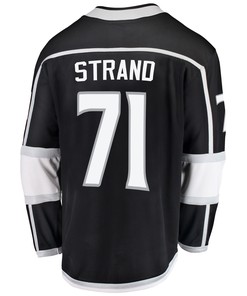 Los Angeles Kings Austin Strand 71 Home 2022 Stanley Cup Playoffs Breakaway Men Jersey - Black