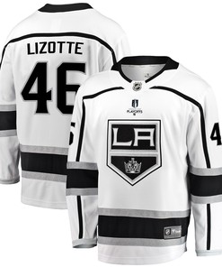 Los Angeles Kings Blake Lizotte 46 Away 2022 Stanley Cup Playoffs Breakaway Men Jersey - White